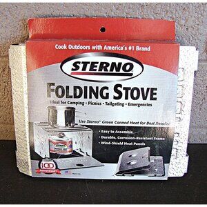 Sterno Single Burner Outdoor Camping Cooking Aluminum Folding Stove 70308 Silver